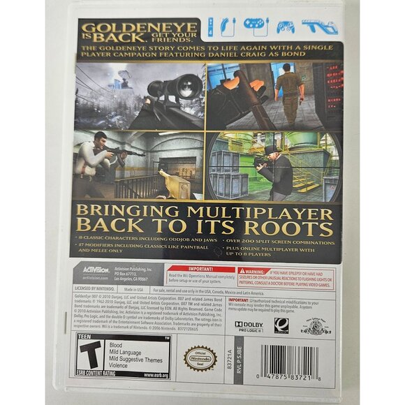 GoldenEye 007 Nintendo Wii Game With Case & Manual 2010 - Picture 2 of 5